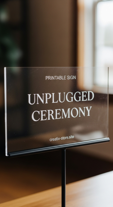Unplugged Wedding Ceremony Sign | Minimalist Poster
