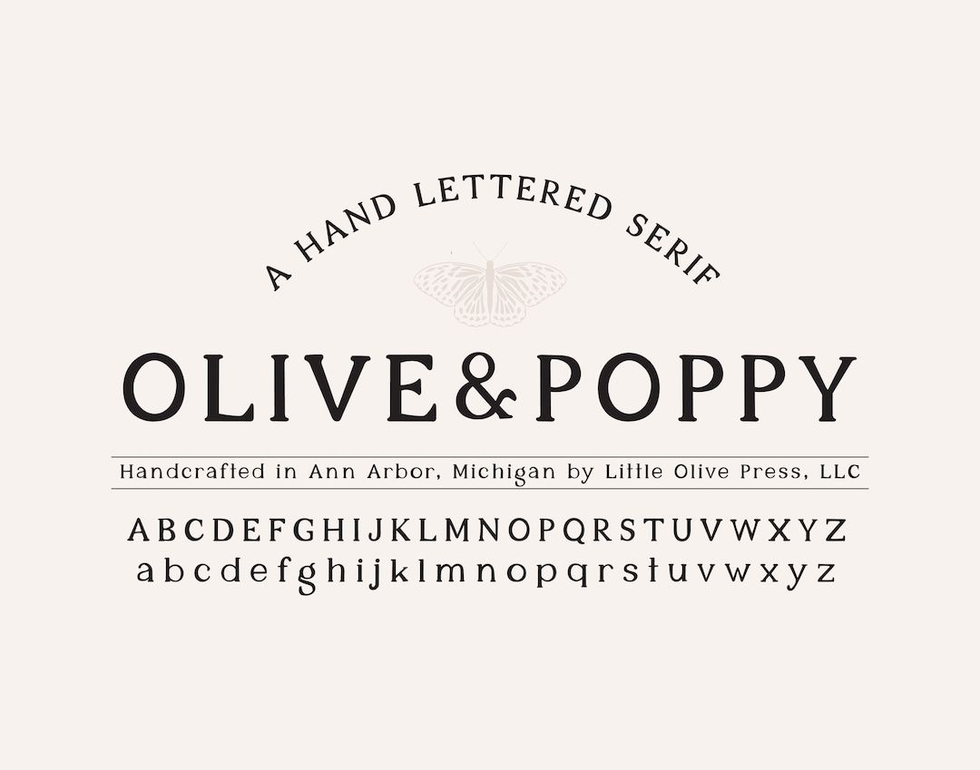 Olive&poppy Font — Serif Font, Modern Font, Boho Font, Branding Font, Hand Drawn Font, Fonts for Cricut, Bohemian Fonts, Cricut Fonts — Etsy
