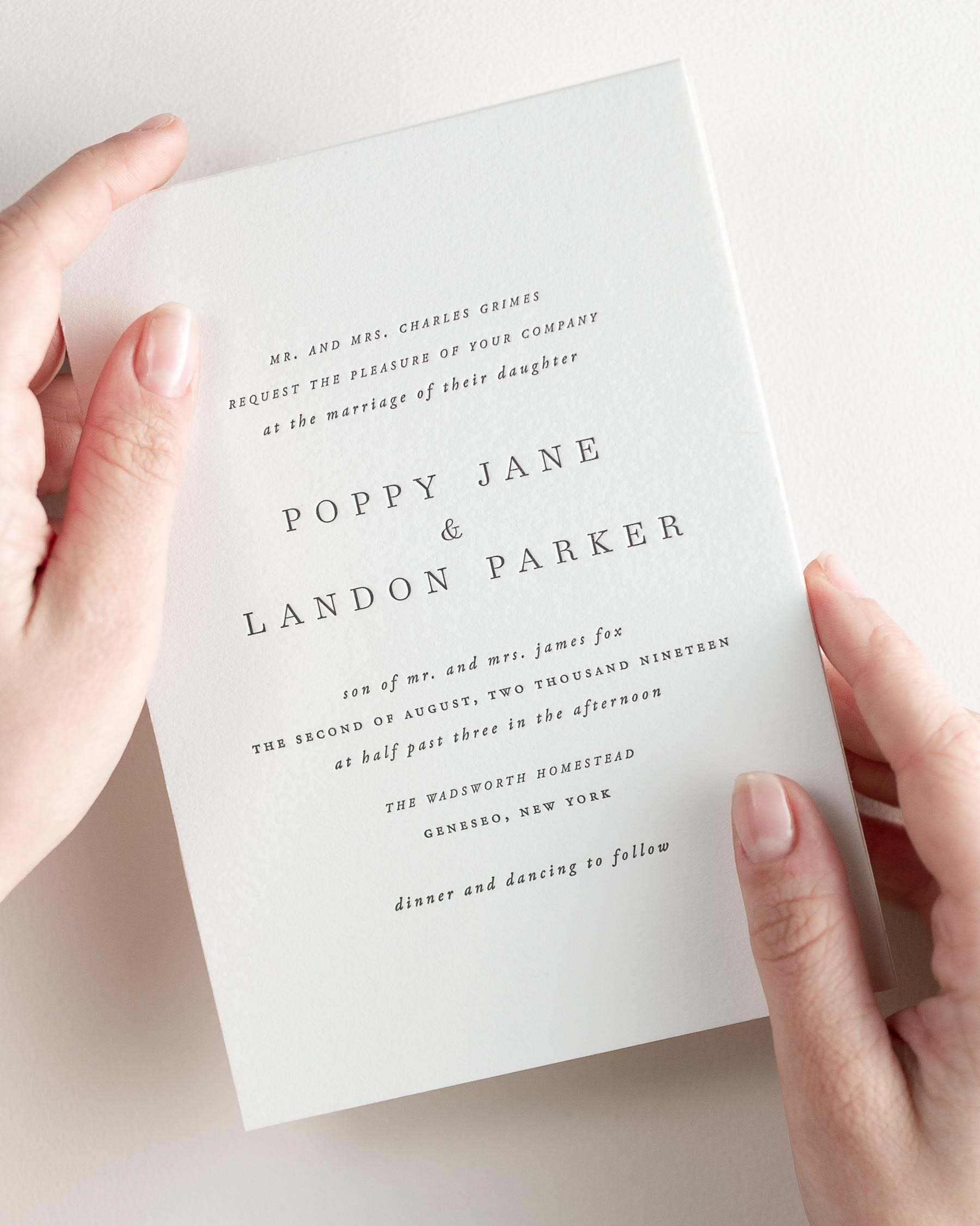 Poppy Letterpress Wedding Invitations