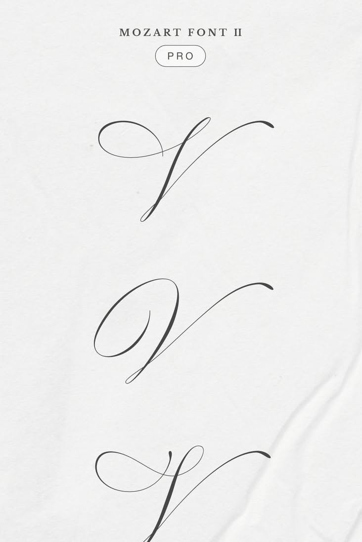 Vintage-Inspired Calligraphy Letter V for Luxury Invitations and Bridal Monograms