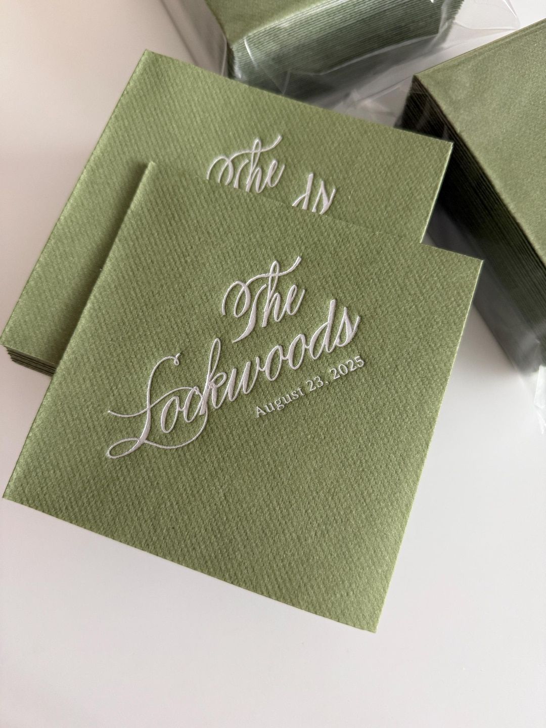 Personalized Cocktail Napkins Wedding, Soft Linen Like, Gold Foil Napkins, Airlaid Custom Wedding Napkins, Napkins for Wedding, — Etsy