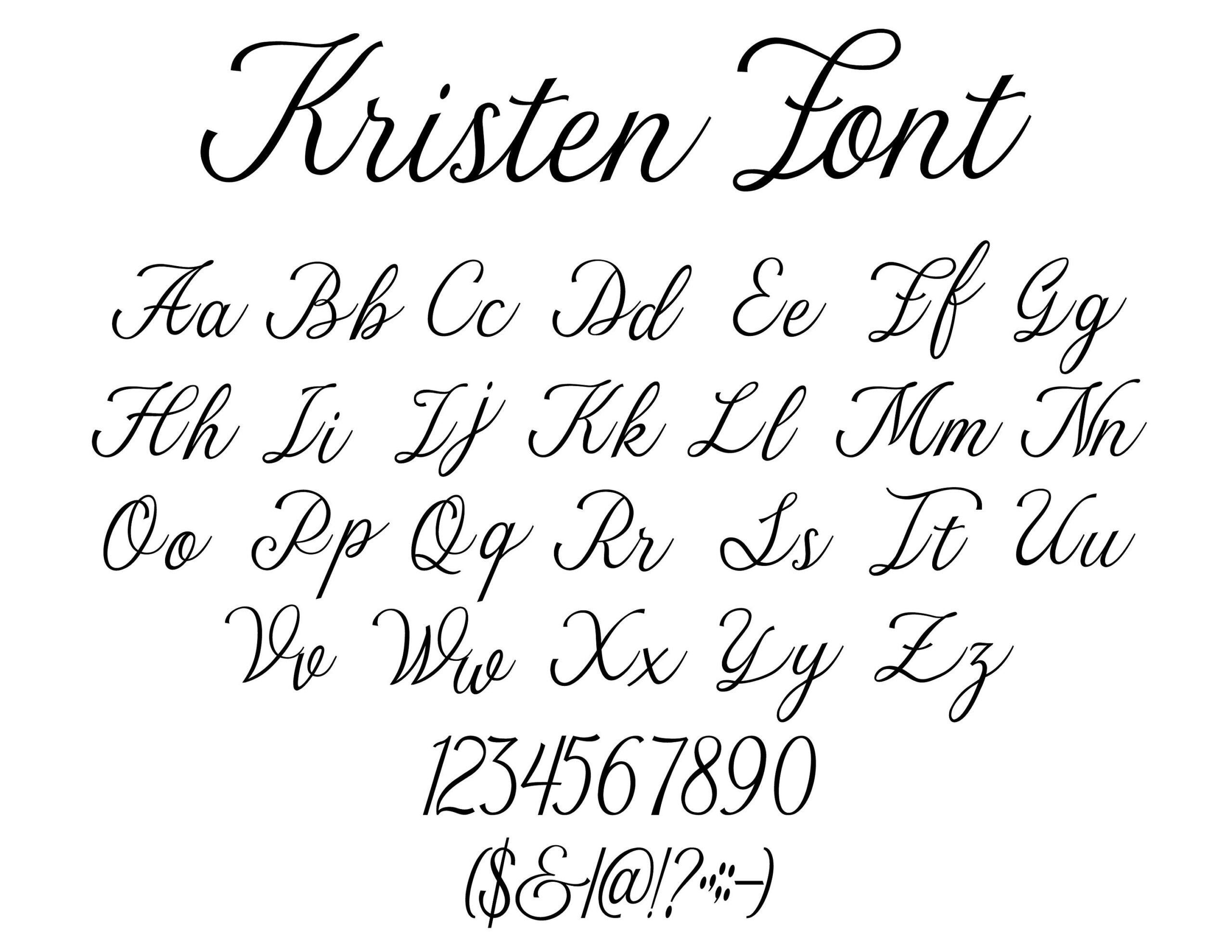 Kristen Font SVG : écriture cursive manuscrite (téléchargement numérique)