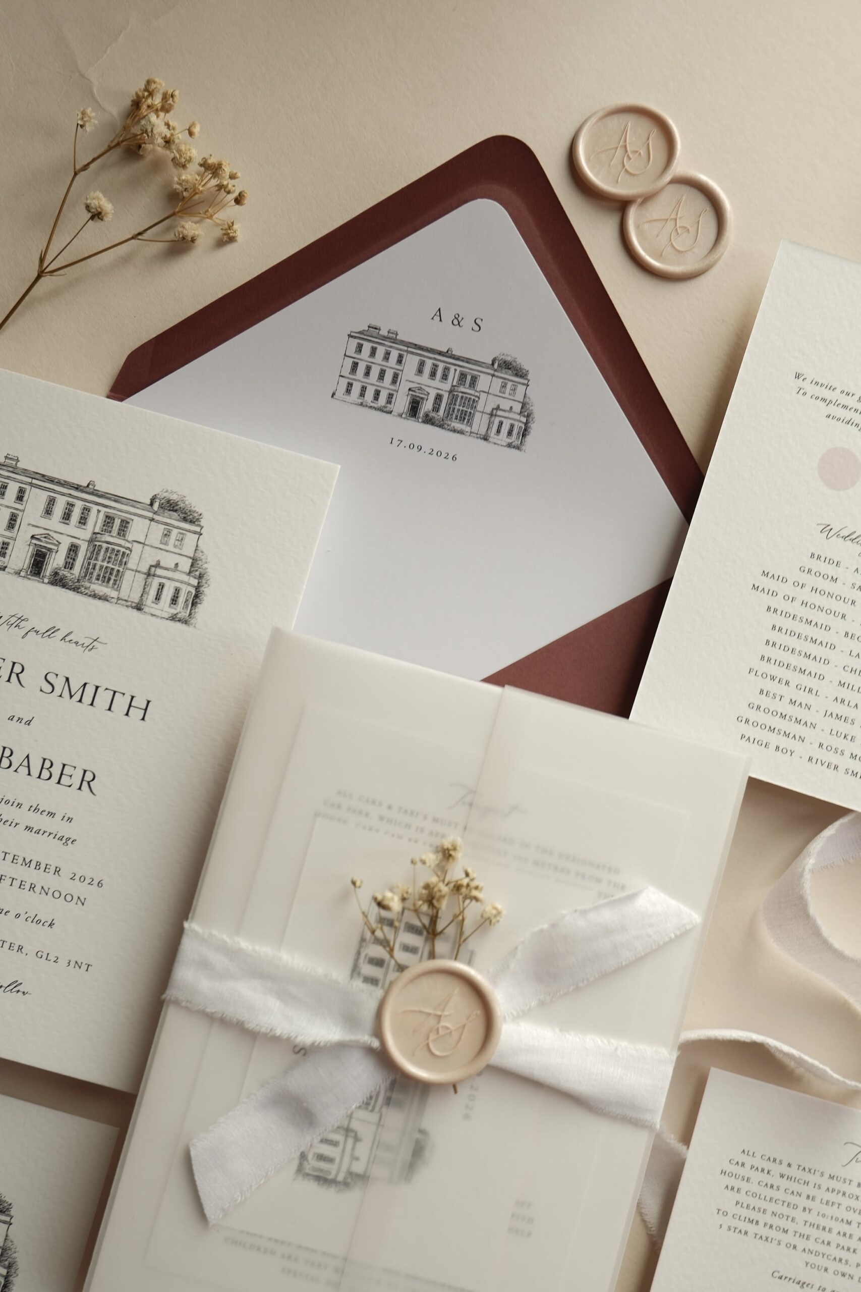 dusty pink wedding invitations