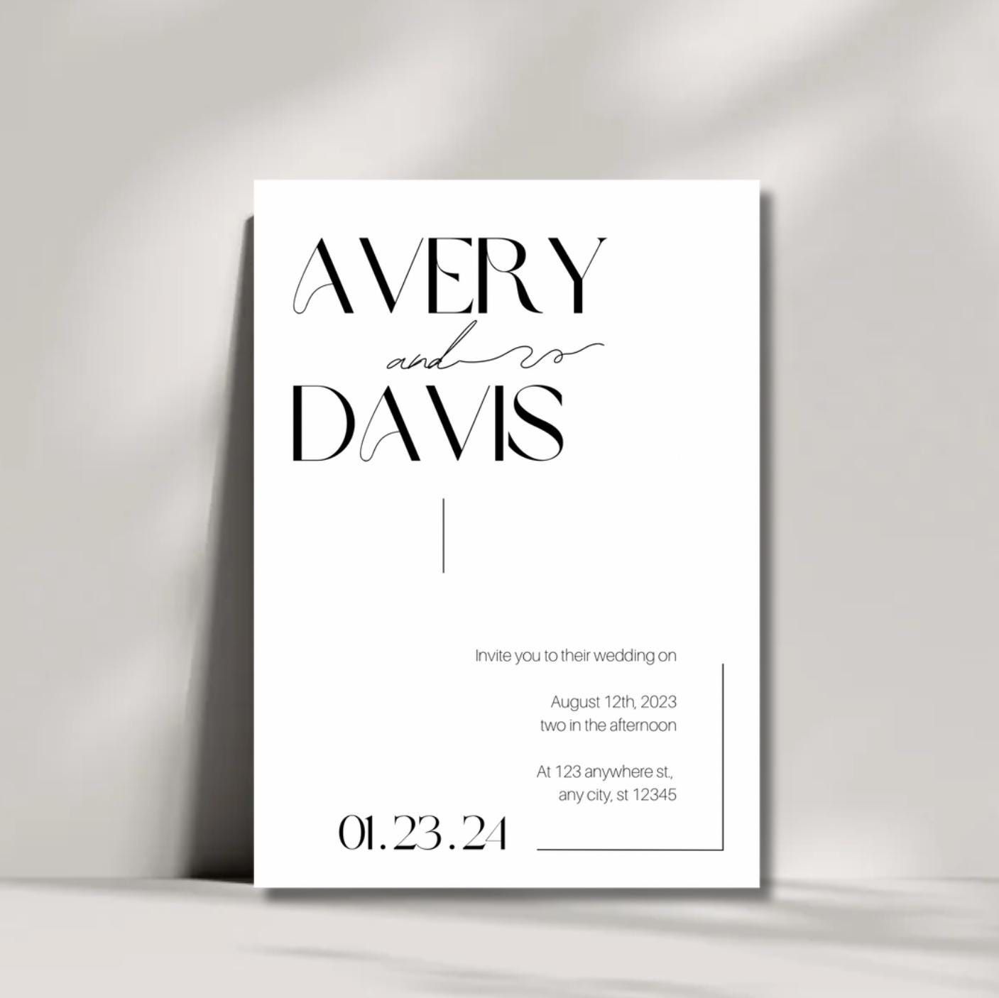 Modèle personnalisable d’invitation de mariage