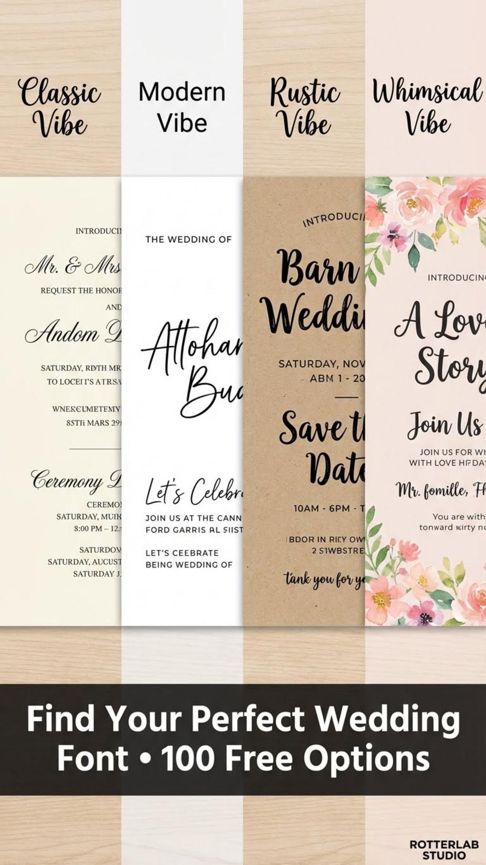 100 Free Wedding Font Options for Every Invitation Vibe