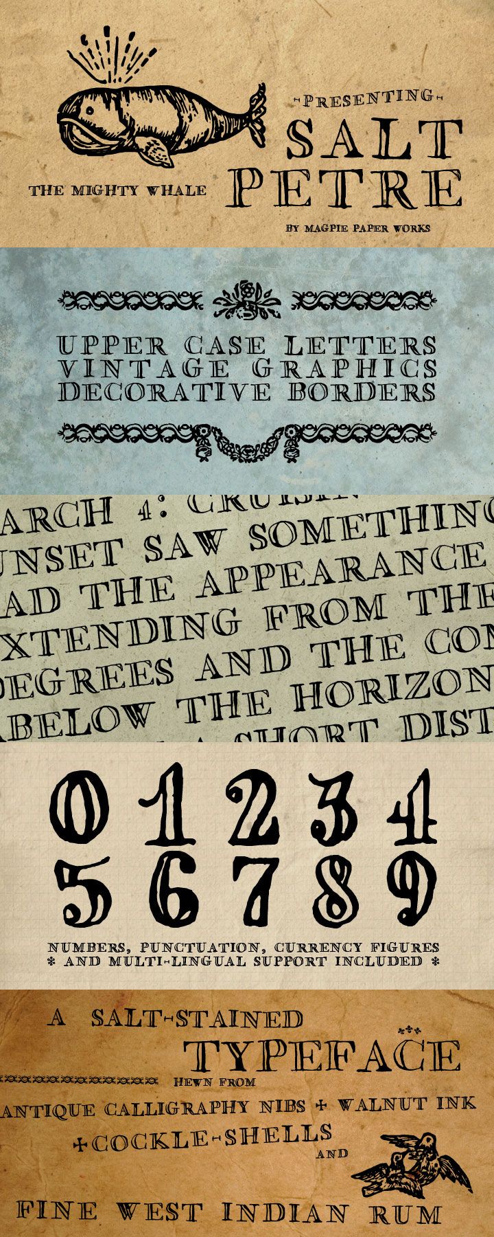 Saltpetre Font Family by Magpie Paper Works | Font Bros