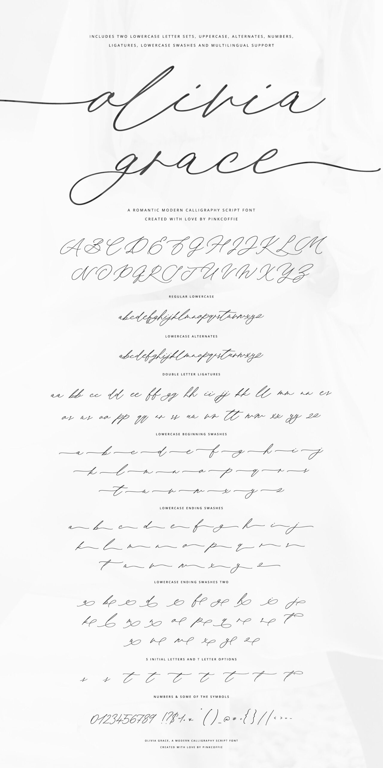 Olivia Grace | Wedding Calligraphy by Pink Coffie | Creative Market