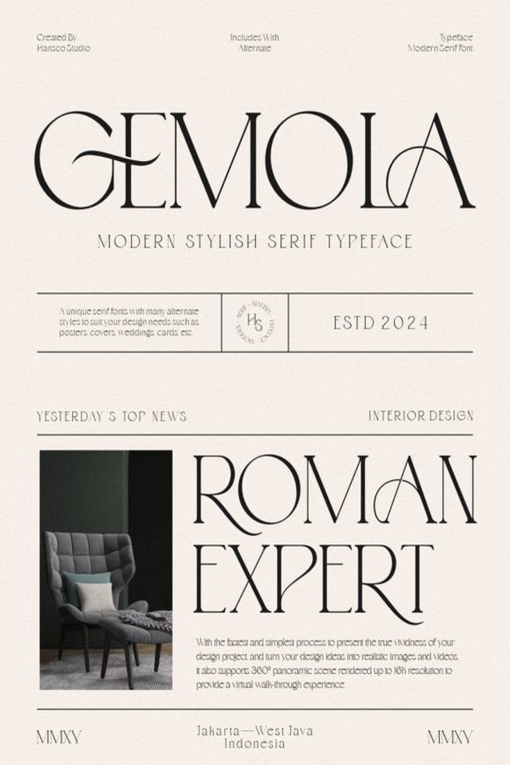 Elegant Serif Font for Luxury Branding and Modern Design