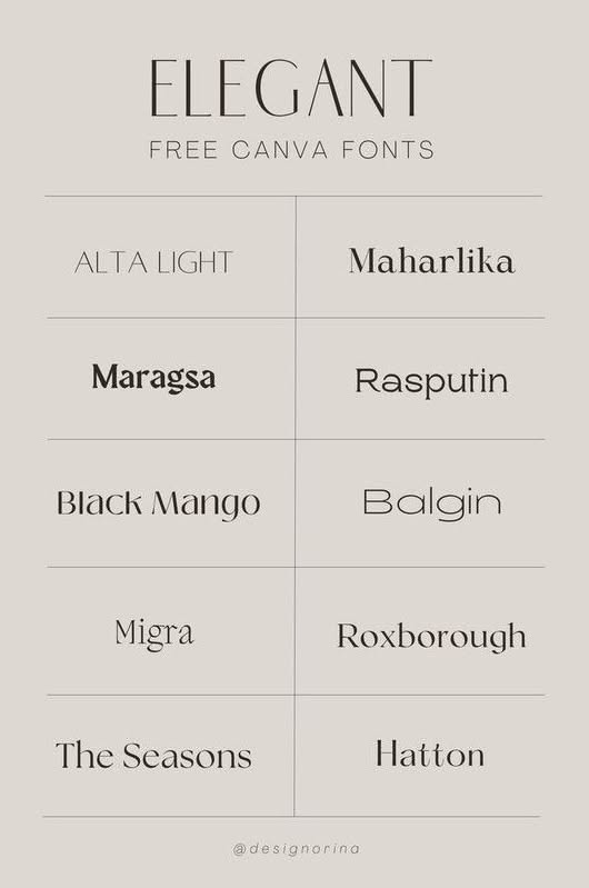 Canva Fonts for Elegant Webpage Design