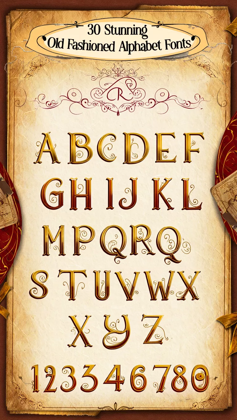 30 Stunning Old Fashioned Alphabet Fonts for Vintage Design