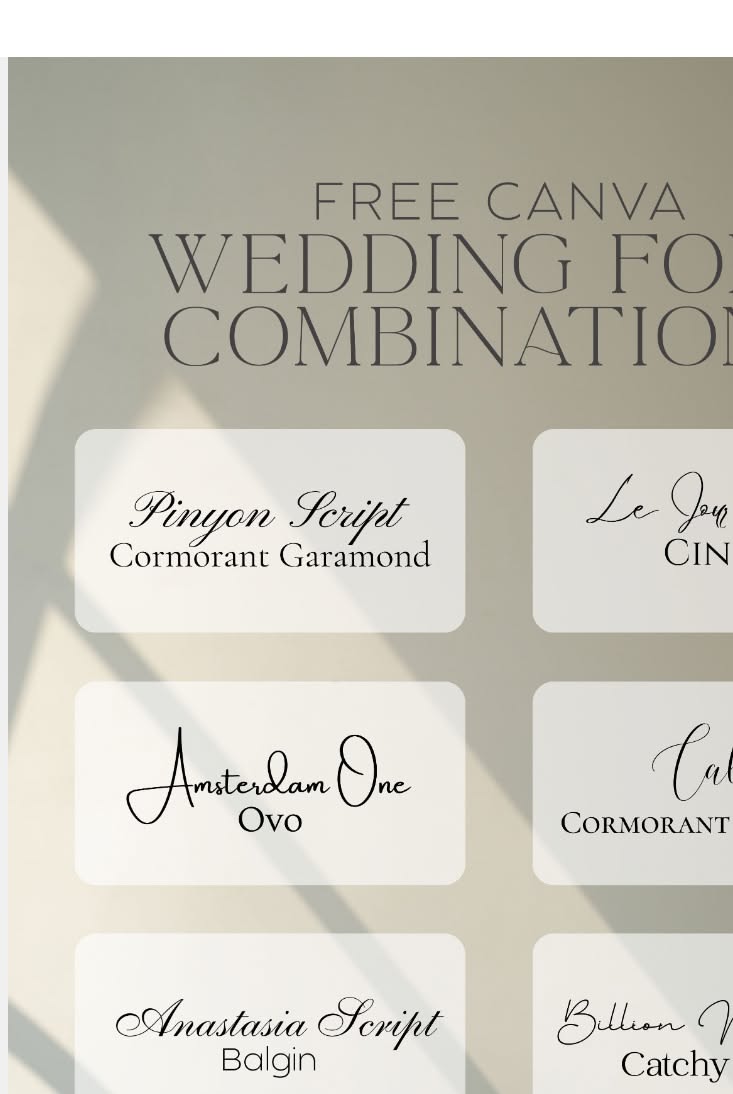 Free Canva Wedding Font Combinations