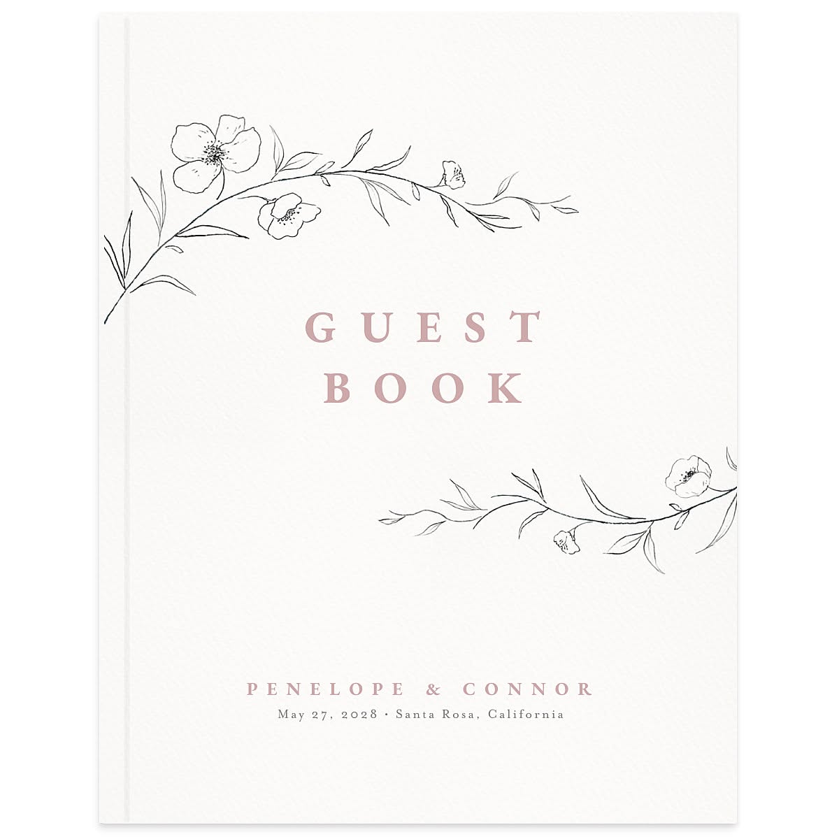 Graceful Botanical Wedding Guest Book