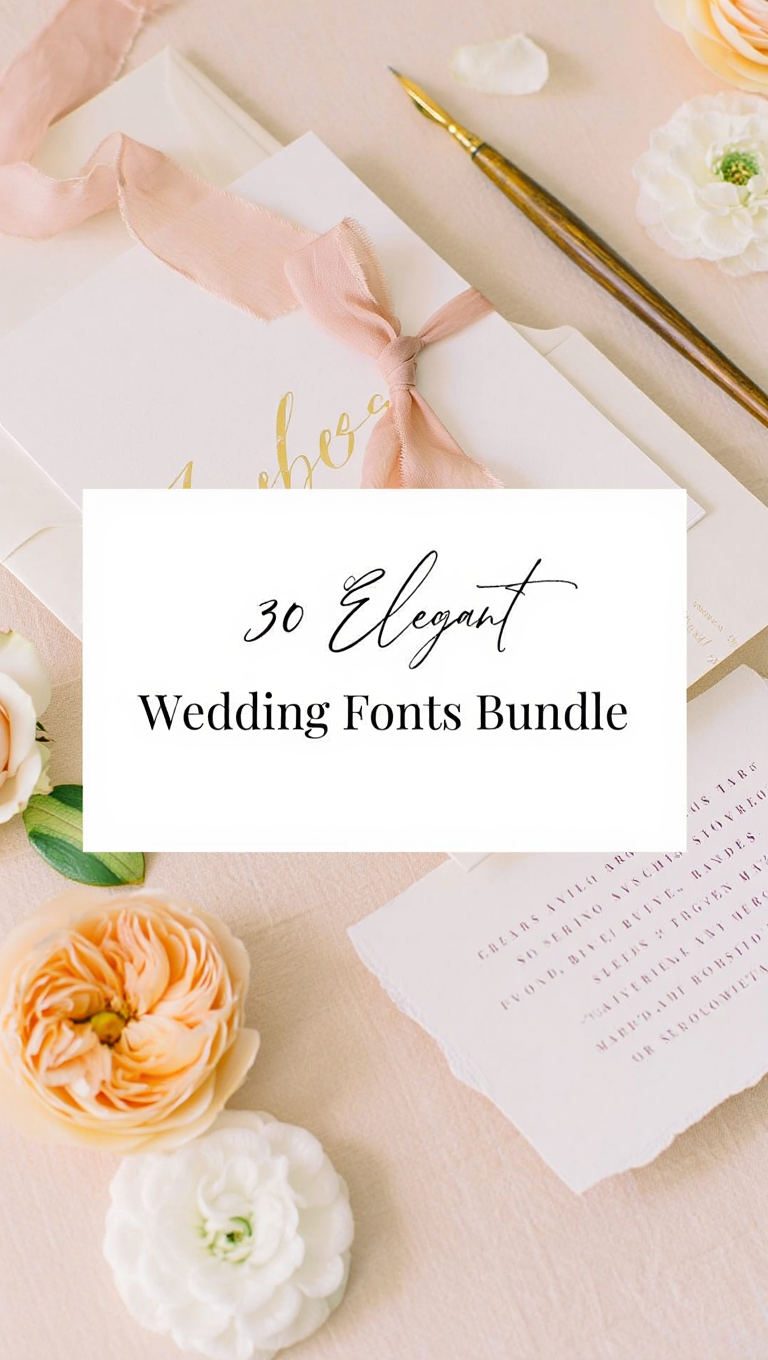 30 Elegant Wedding Fonts Bundle — Perfect Scripts, Serifs & Logos