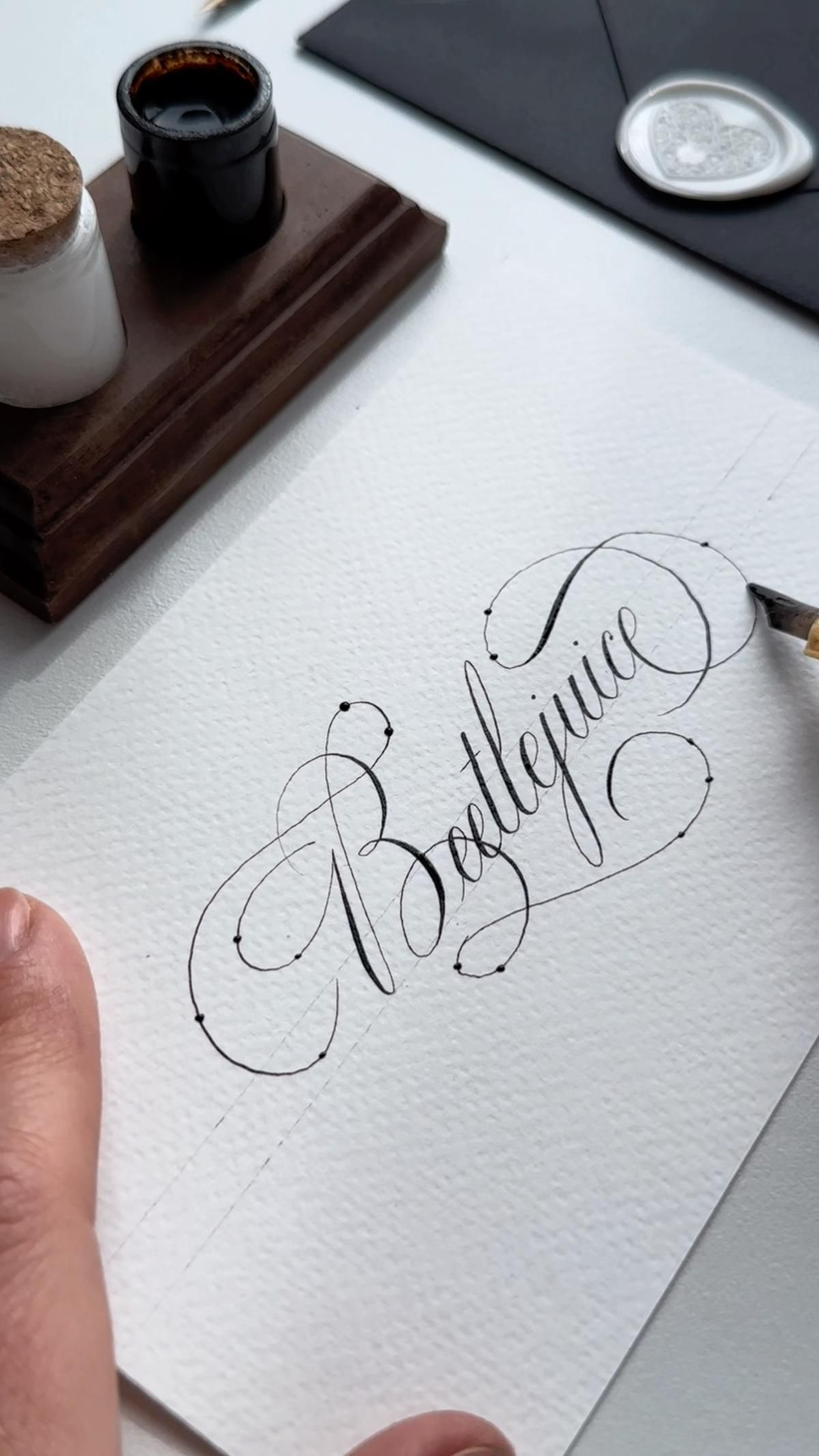 Beetlejuice. Aesthetic Calligraphy Writing