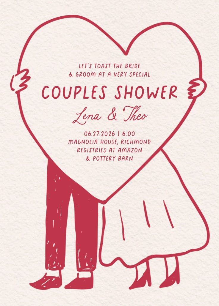 Sketching Love — Bridal Shower Invitation Template (Free) | Greetings Island