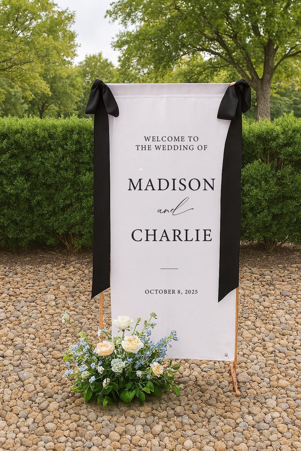 Fabric Wedding Welcome Sign Modern Wedding Welcome Sign Fabric Linen Custom Wedding ceremony Boho Wedding Welcome Sign Wedding Ceremony Sign