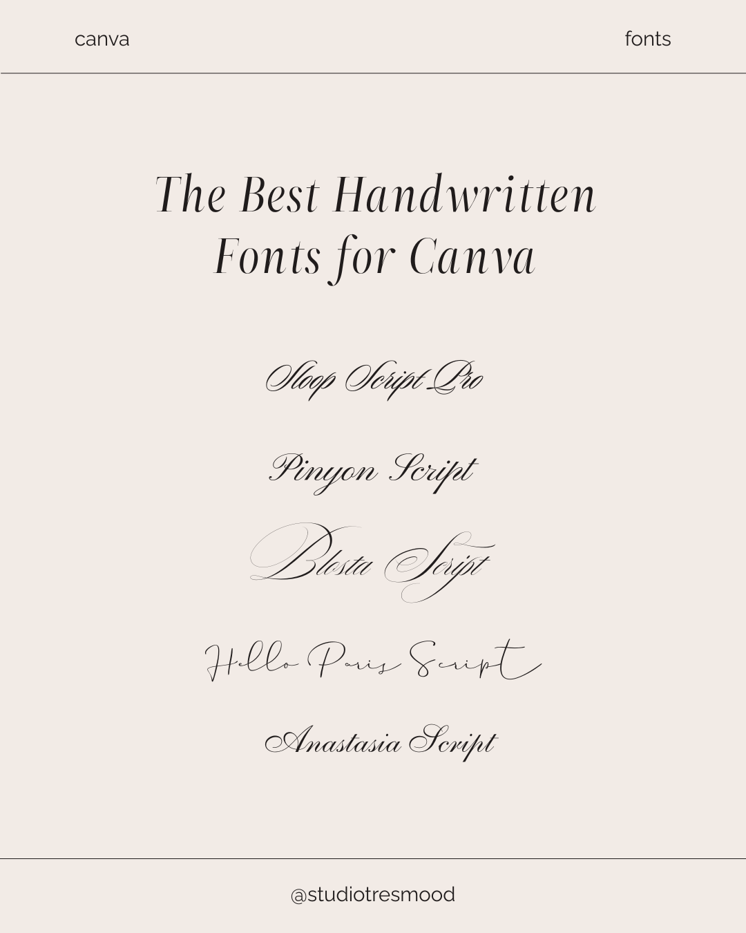 Best Handwritten Fonts for Canva | Elegant Script Fonts for Creative Design