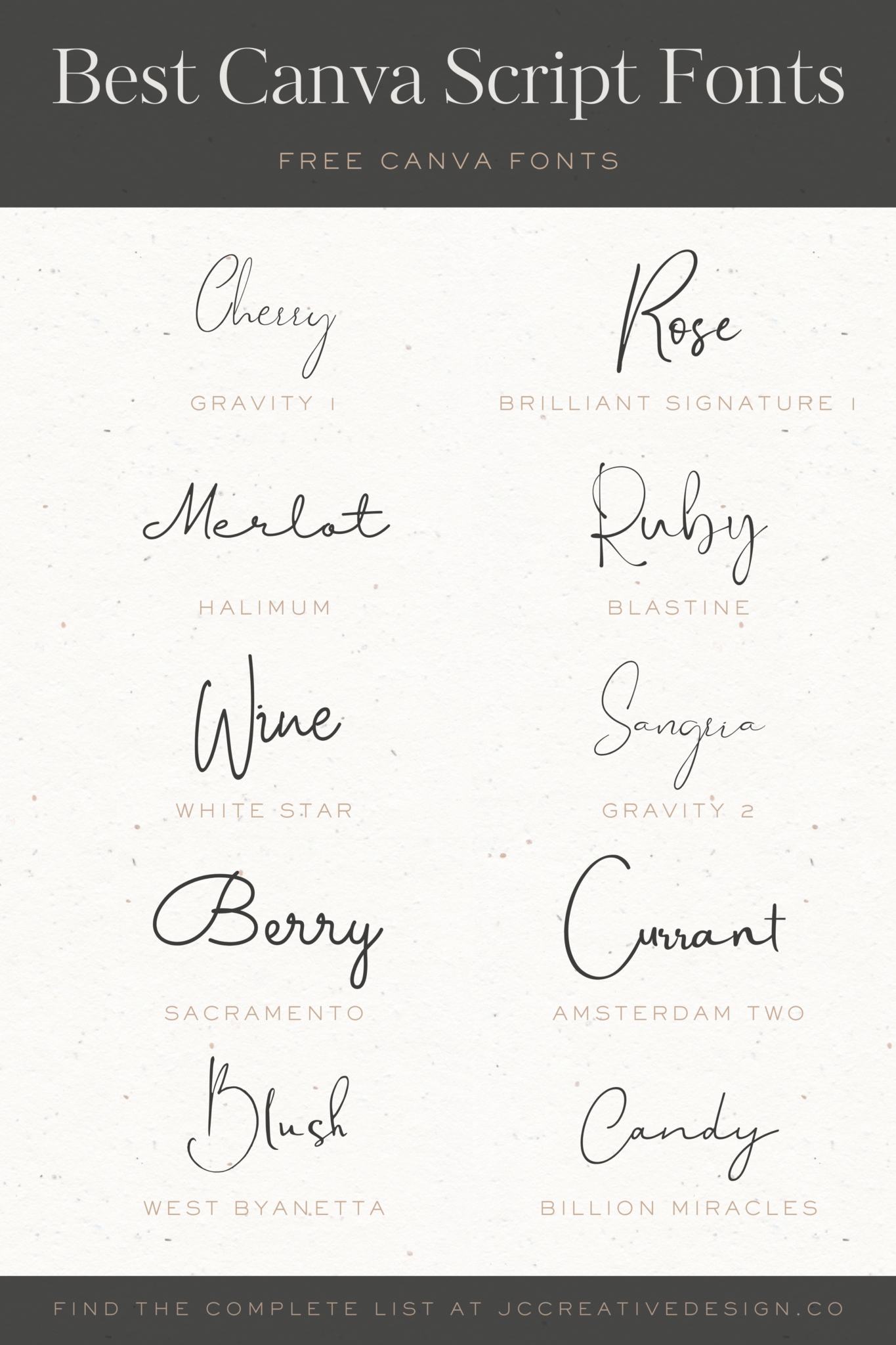 55 Best Script Fonts on Canva for Elegant Handwriting Effects