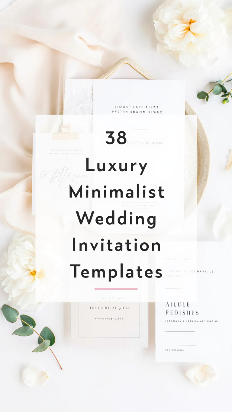 Luxury Minimalist Wedding Invitation Template Set Subtle Texture Editable Canva Design