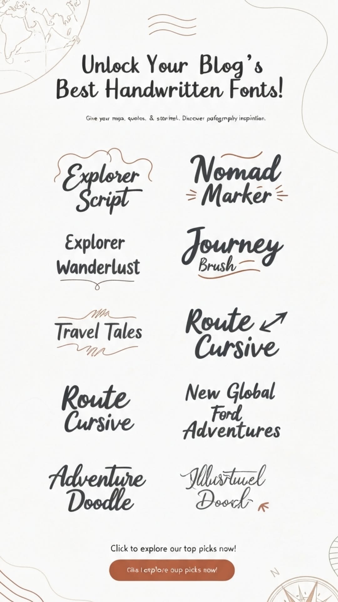 Unlock Your Travel Blog’s Charm: Best Handwritten Fonts! ✍️