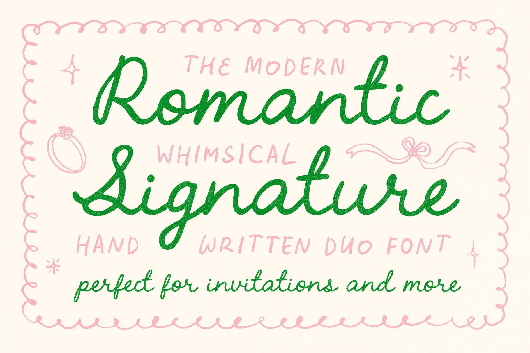 Handwritten Romantic Script Font Duo (Handwritten Font) | Romantic fonts 💠