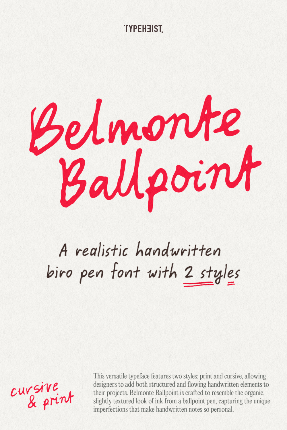Belmonte Ballpoint Handwritten Biro Font