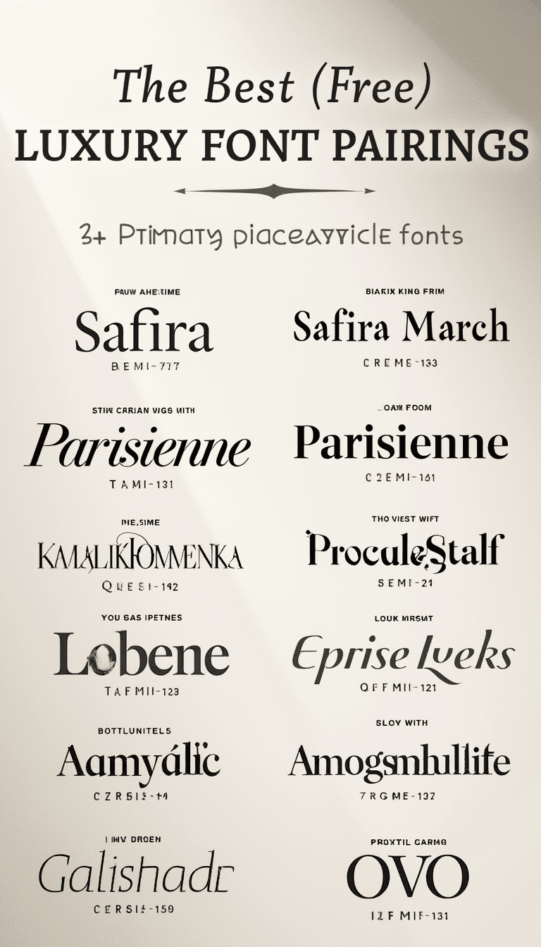 Elegant Calligraphy and Serif Fonts for Luxury Branding