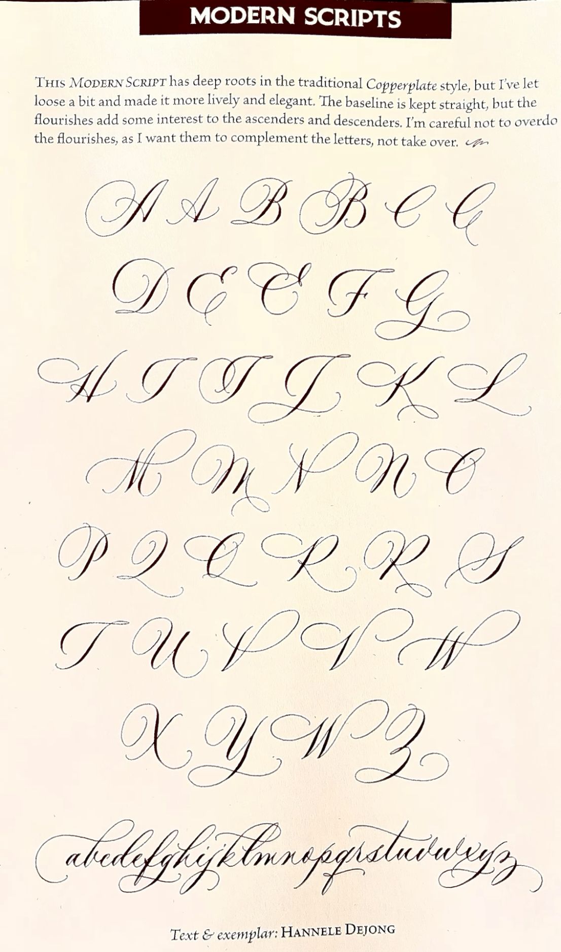 Modern Style Script Copperplate Calligraphy