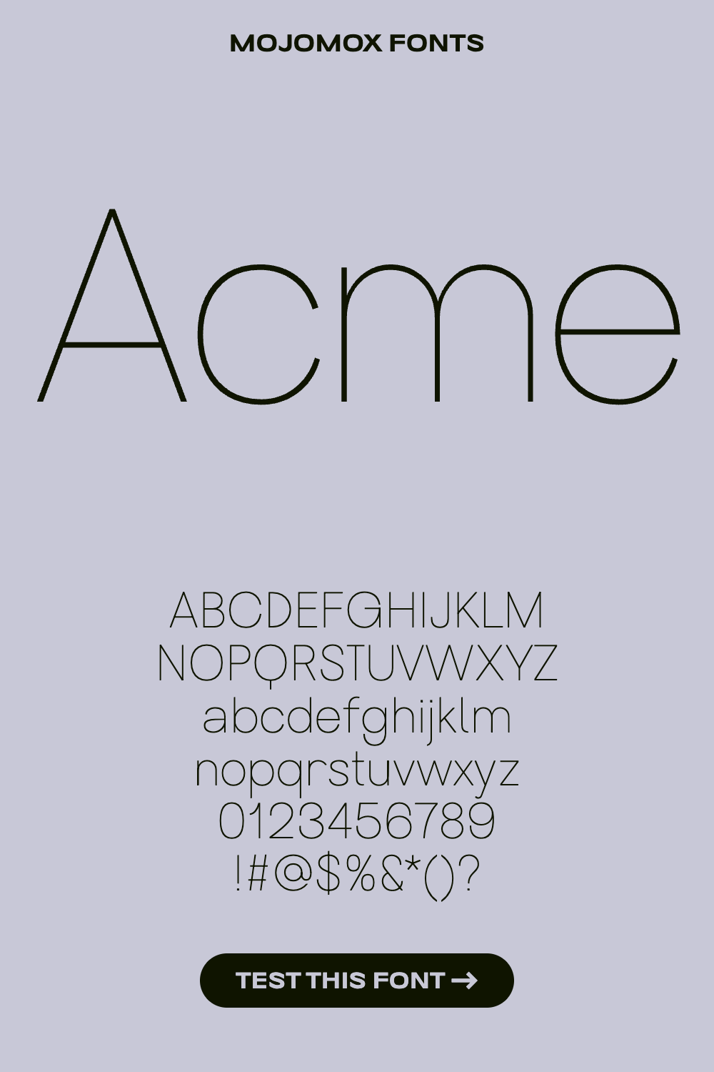 Bauhaus Acme—Modern, cool sans—serif font, clean and unique