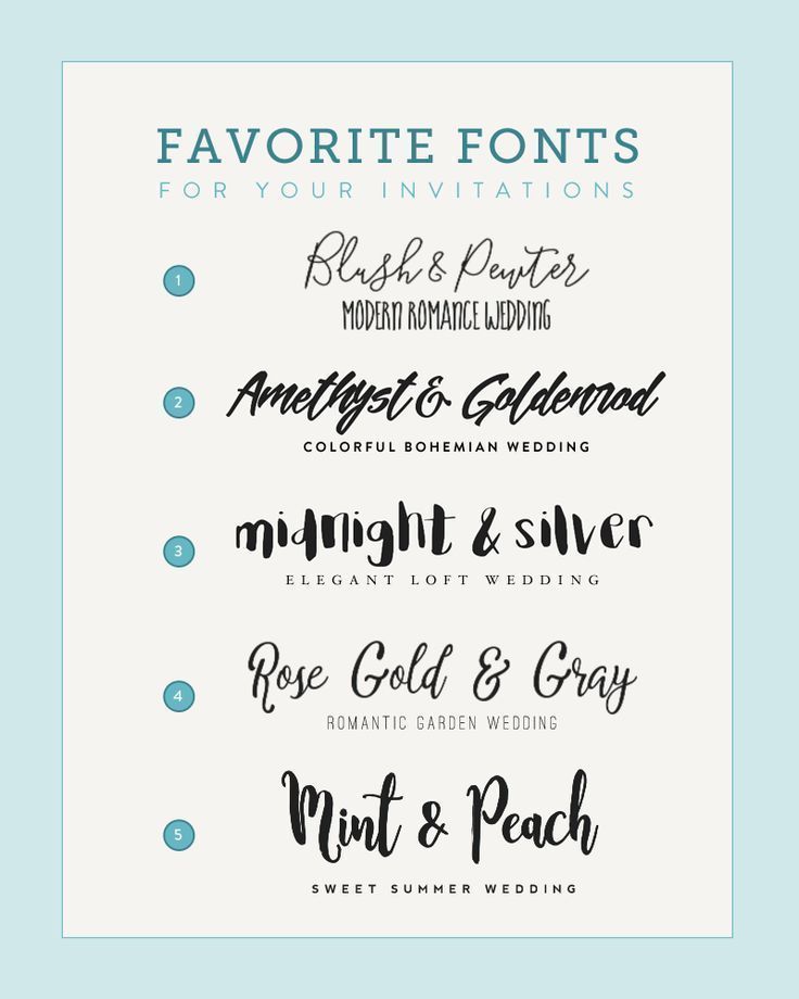 Wedding Fonts: Invitations & More
