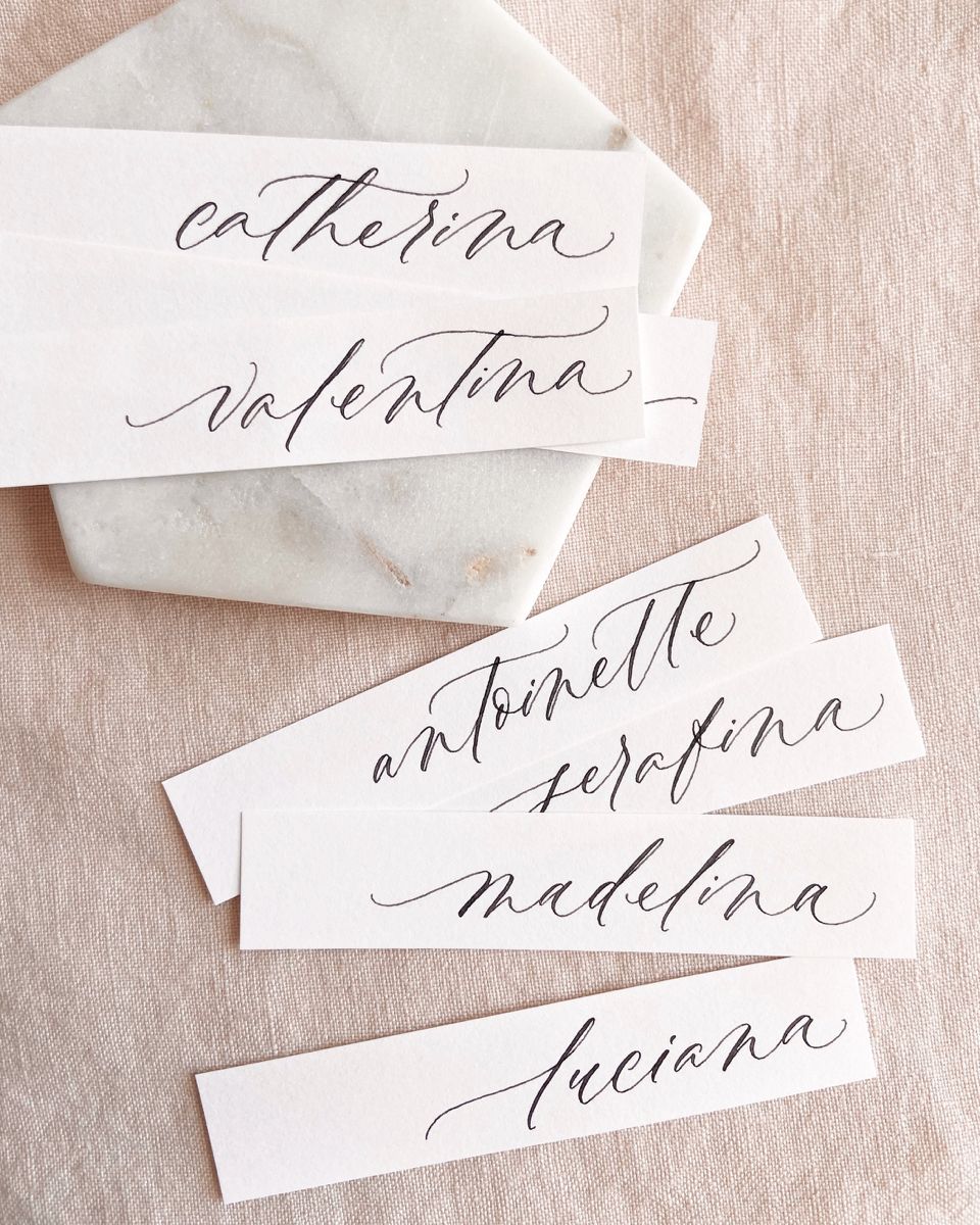 Modern Calligraphy Wedding Place Names