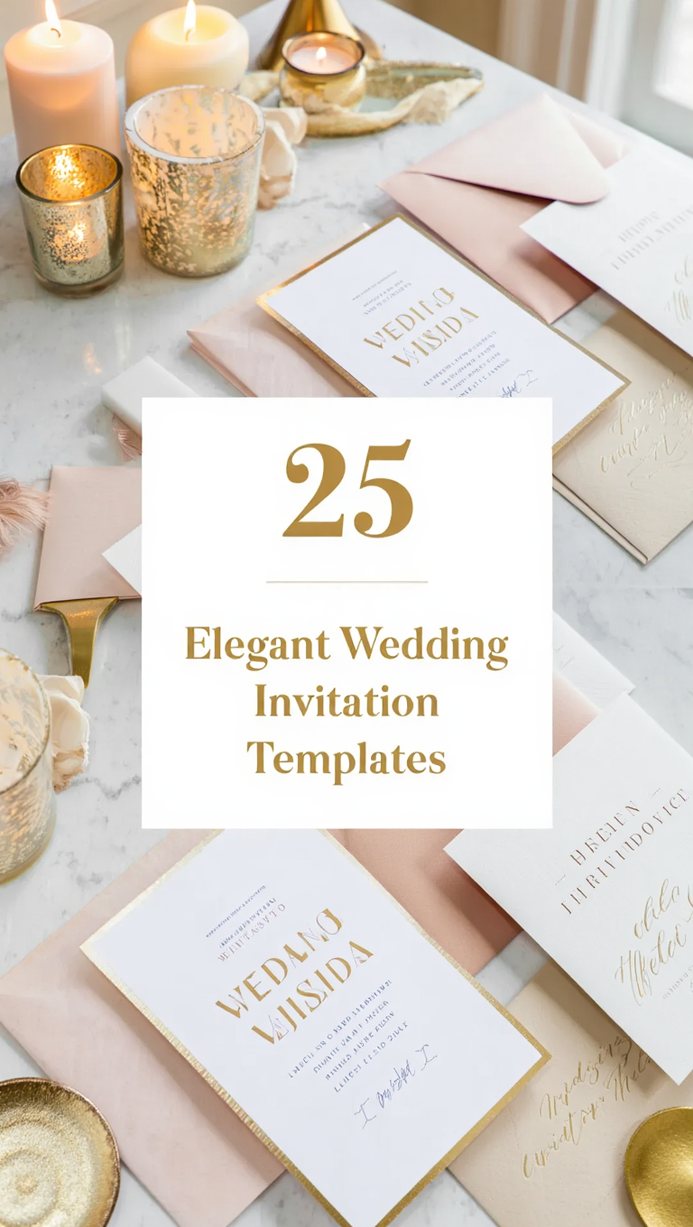 25 Editable Canva Wedding Invitation Template Set Envelope Calligraphy Style