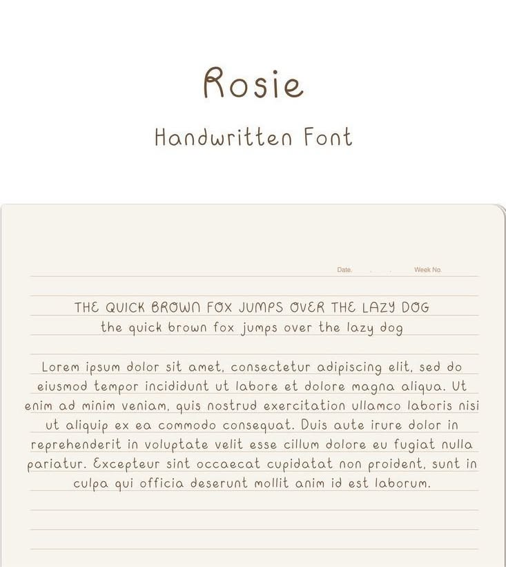 Rosie Handwritten Font | Cute handwriting fonts, Beautiful handwriting fonts, Cursive handwriting f