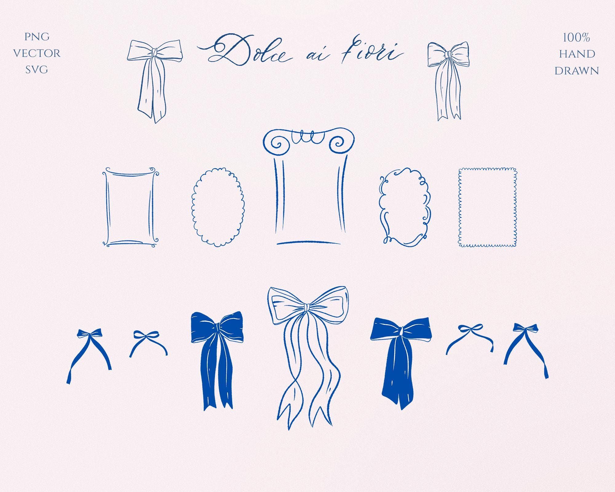 Cadre de mariage dessiné à la main et gribouillages avec noeud (SVG, PNG, vecteur)