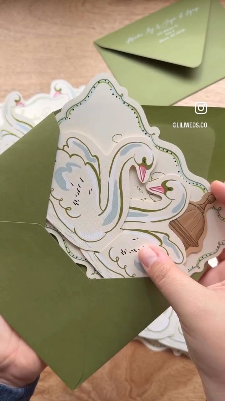 Swan Custom Wedding Invitations