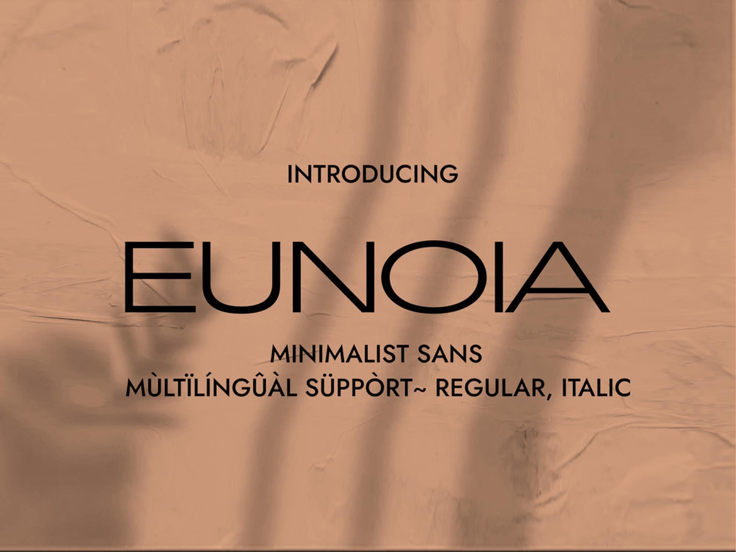 Police Eunoia : géométrique minimaliste sans empattement pour un usage commercial