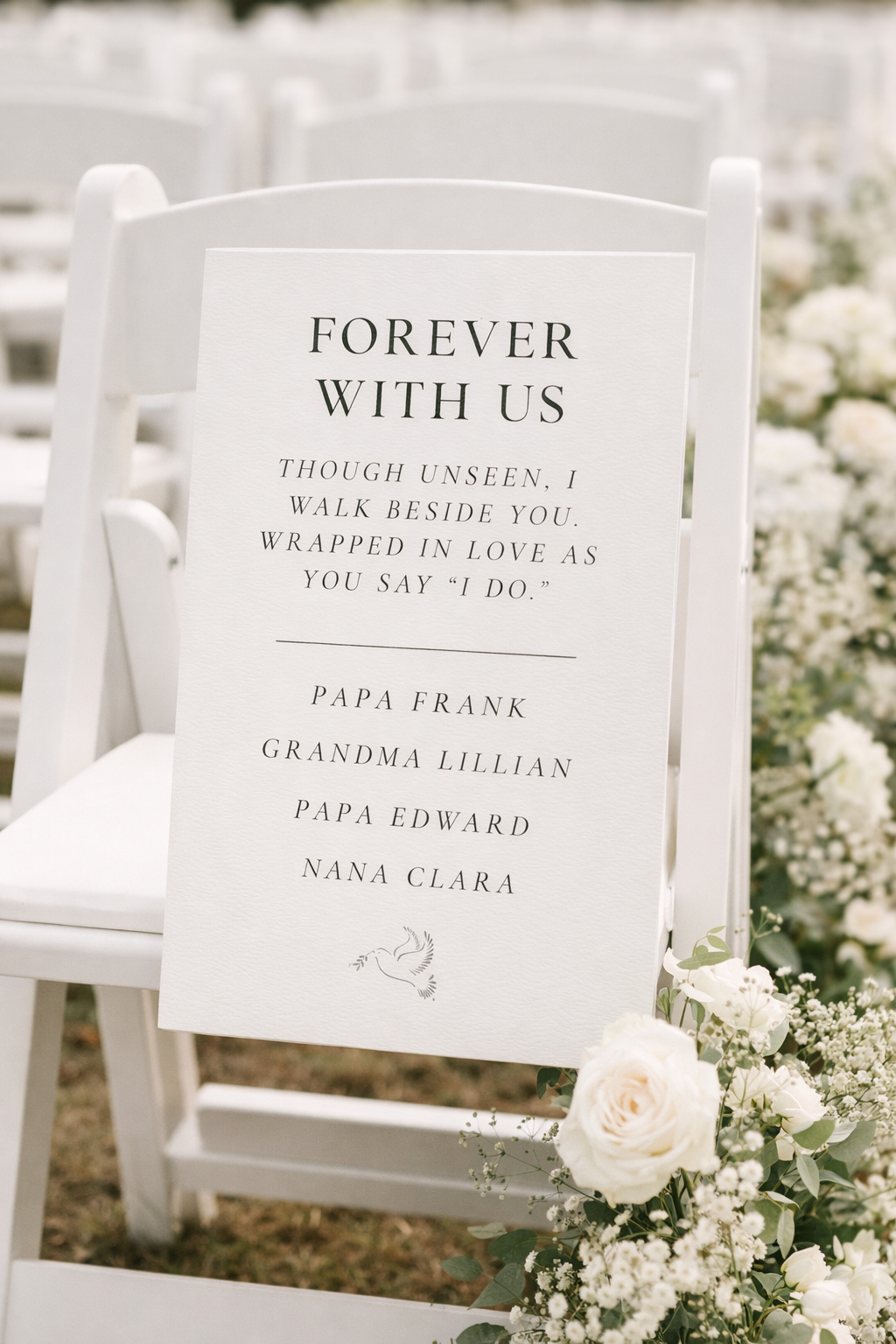 Reserved Seat Memorial Wedding Sign