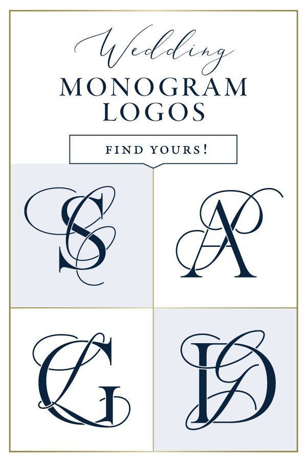 Elegant predesigned wedding monograms and monogram logos