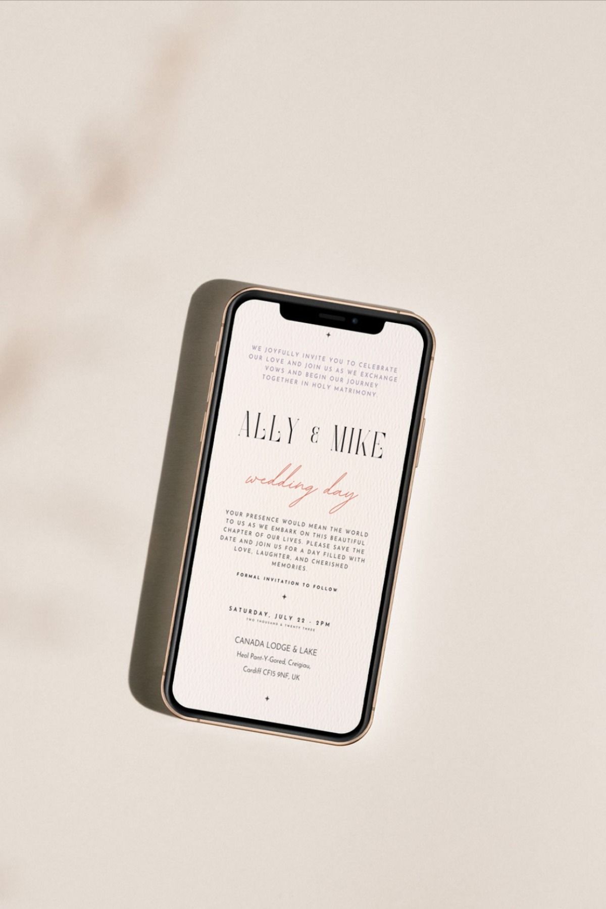 Elegant Virtual Wedding E-Card — Customizable E-Invite