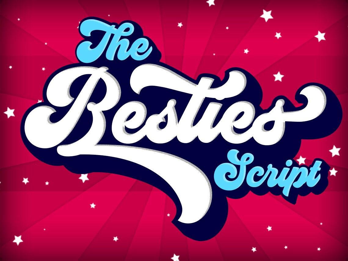 Le script Besties — polices vintage, polices rétro, polices Procreate, polices de logo, polices Canva, polices de marque, polices modèle, polices Cricut, polices audacieuses