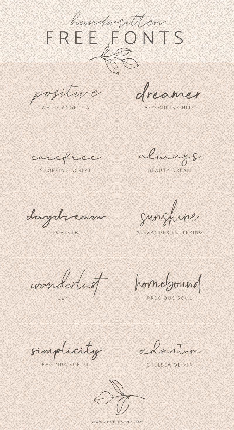 Handwritten free fonts