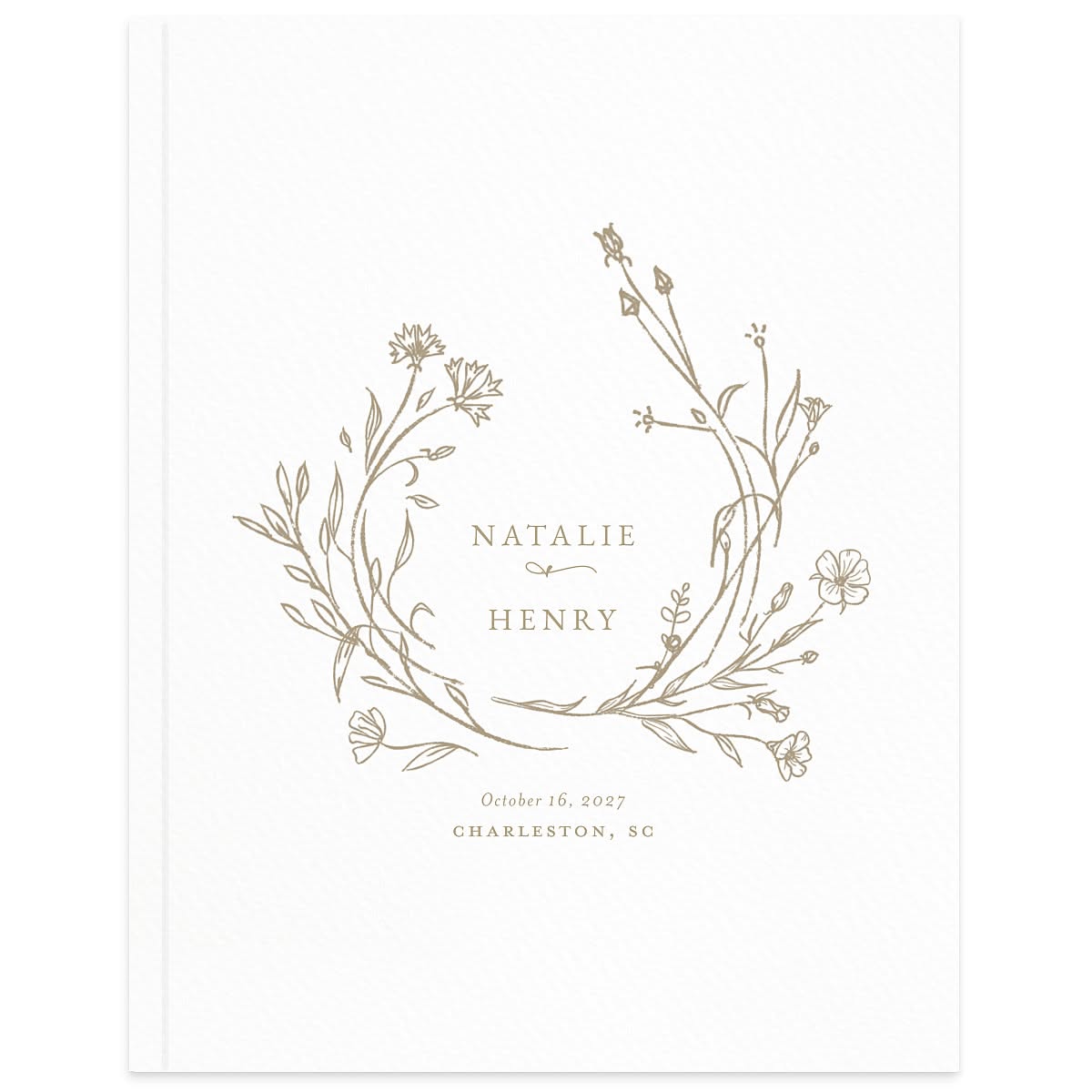 Natural Monogram Wedding Guest Book