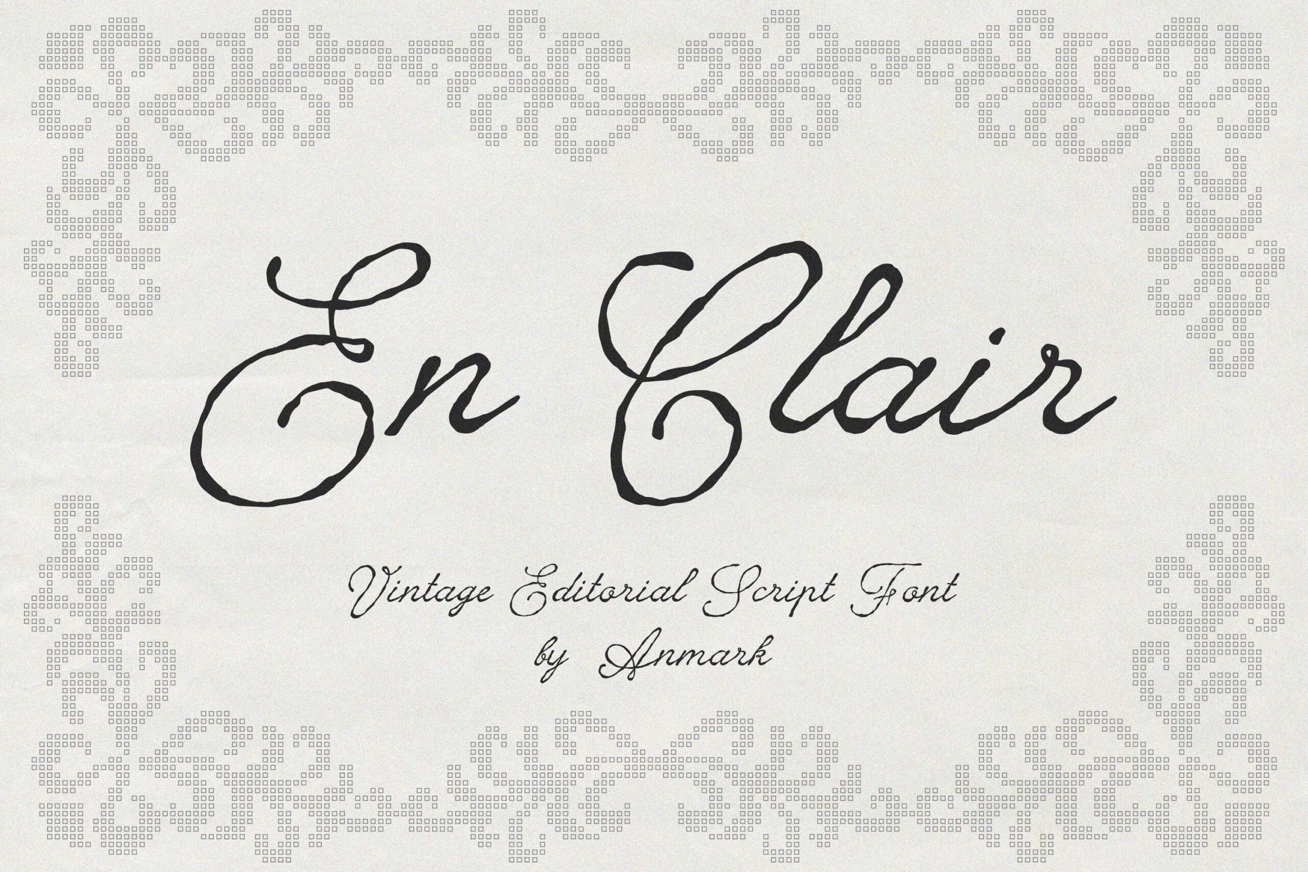 En Clair Vintage Rough Script Font, a Script Font by AnMark