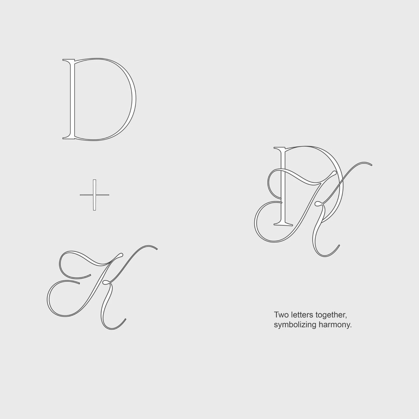 Wedding vintage invitation design with monogram