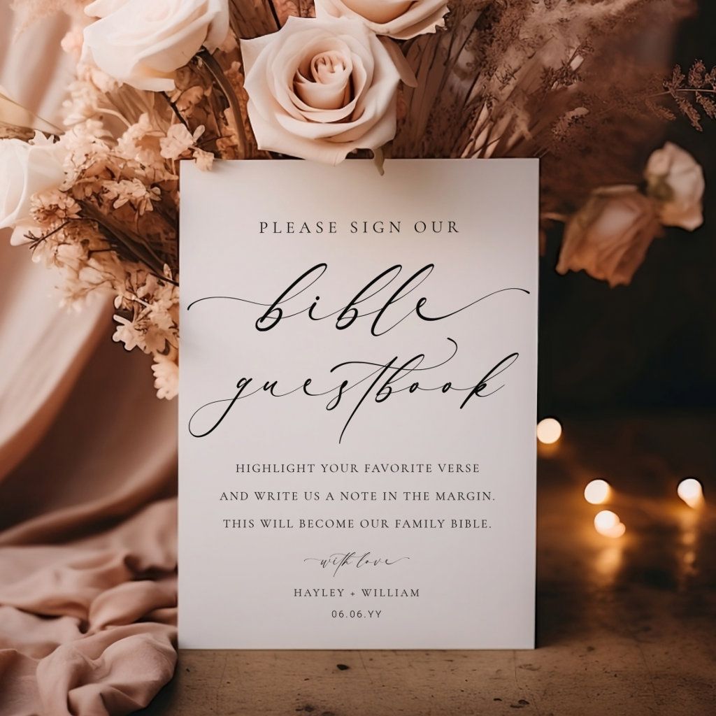 Sign Our Bible Wedding Guestbook | Zazzle